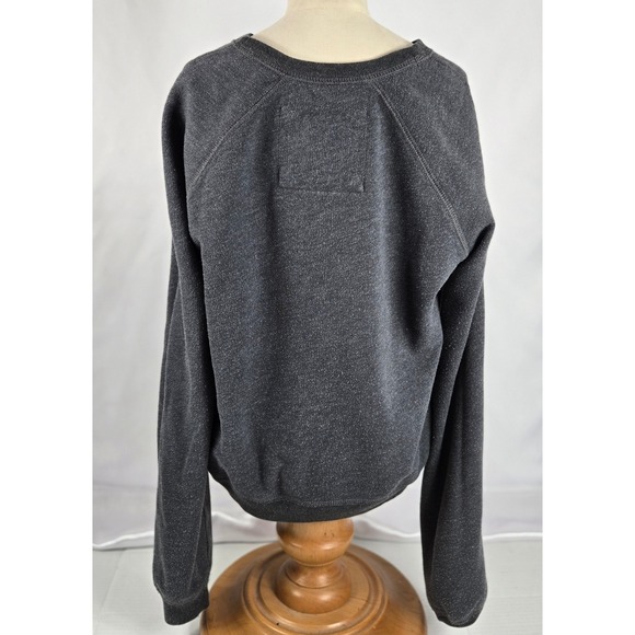Abercrombie & Fitch Sweatshirt Heart Sequin Gray XS Cute Sparkly Bing Retro Y2K - Picture 9 of 10